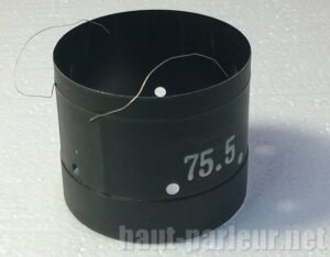 Bobine mobile haut-parleur diamètre 75,5 mm hauteur 65 mm 8 ohms 250 à1000 watts
