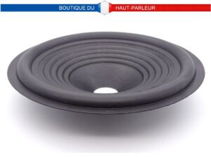 Membrane haut-parleur 20 cm en carton avec suspension caoutchouc assemblée, pour montage d'une bobine mobile de 25,4mm de diamètre
