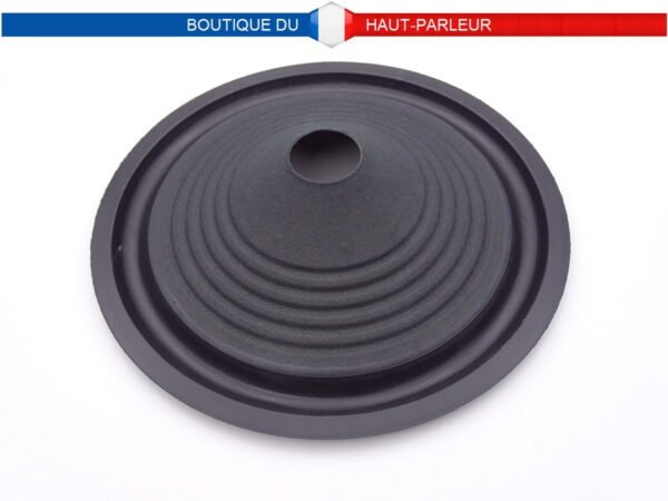 Membrane haut-parleur 20 cm en carton avec suspension caoutchouc assemblée, pour montage d'une bobine mobile de 25,4mm de diamètre