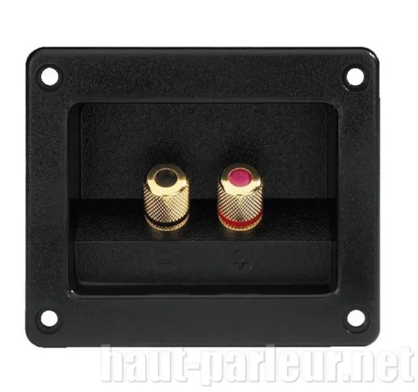 Bornier d'enceinte rectangulaire à encastrer contacts dorés